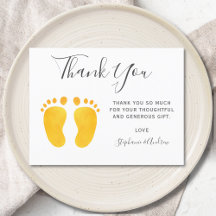 Baby Feet Yellow Baby Dusche Vielen Dank