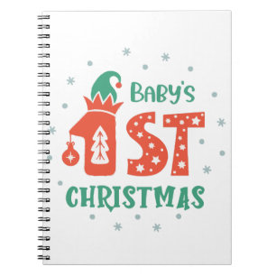 Baby feiert erstes Weihnachten Notizblock