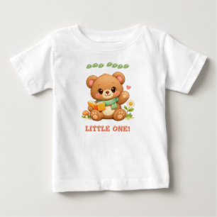 Baby-Feinstrick-T-Shirt Märchen lesender Bär Baby T-shirt