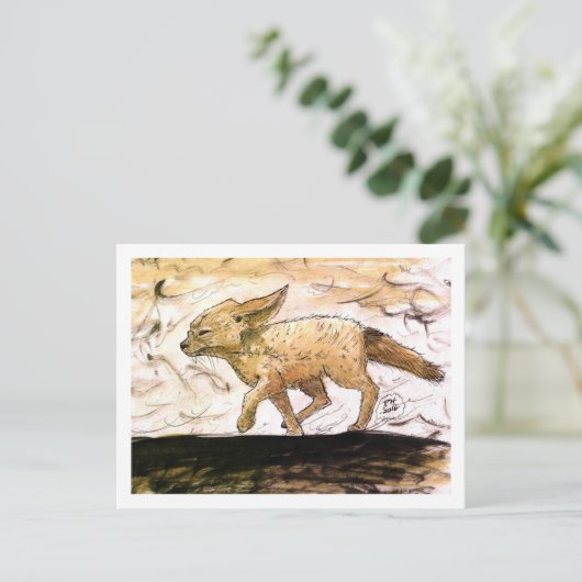 Baby Fennec Fox Postcard Postkarte (Stehend Vorderseite)