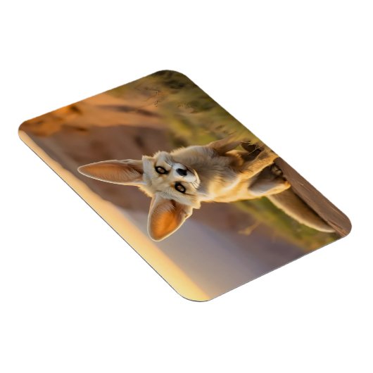 Baby Fennec Fuchs auf Klippe Magnet (Rechte Seite)