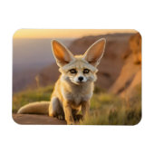 Baby Fennec Fuchs auf Klippe Magnet (Horizontal)