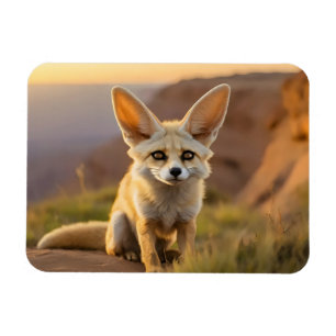 Baby Fennec Fuchs auf Klippe Magnet