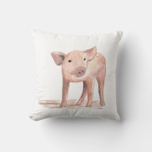 Baby-Ferkel-Schwein-Kunst Tier-Aquarell-Farm Kissen