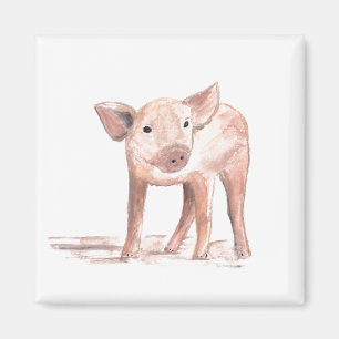 Baby-Ferkel-Schwein-Kunst Tier-Aquarell-Landwirtsc Magnet