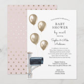 Baby-Ferndusche per Post Einladung (Vorne/Hinten)