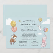 Baby-Ferndusche per Post Einladung (Vorne/Hinten)