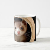 Baby Ferret Face - Niedlich Ferrets Kaffeetasse (VorderseiteRechts)