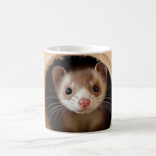 Baby Ferret Face - Niedlich Ferrets Kaffeetasse (Mittel)