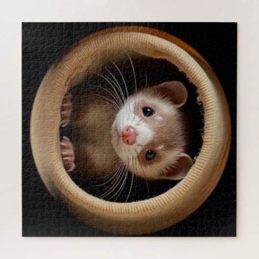 Baby Ferret Face - Niedlich Ferrets Puzzle (Horizontal)