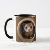Baby Ferret Face - Niedlich Ferrets Tasse (Links)