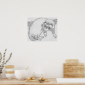 "Baby" Ferret Zeichnend Poster (Küche)