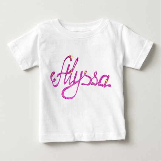 Baby Fine Jersey T - Shirt Alyssa name (Vorderseite)