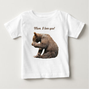 Baby Fine Jersey T - Shirt mit Grizzlybär cub