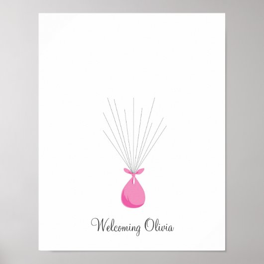Baby Fingerprint Ballons - Rosa Poster (Vorne)