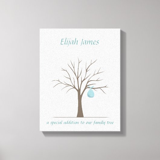 Baby Fingerprint Tree - Blue Leinwanddruck (Vorderseite)