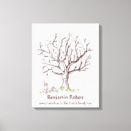 Baby Fingerprint Tree (Bunnies) Canvas Print Leinwanddruck