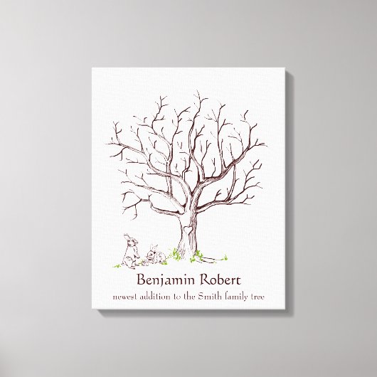 Baby Fingerprint Tree (Bunnies) Canvas Print Leinwanddruck (Vorderseite)