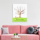 Baby Fingerprint Tree (Colour Bunnies) Canvas Prin Leinwanddruck (Insitu (Wohnzimmer))