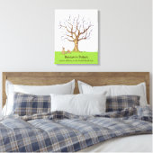 Baby Fingerprint Tree (Colour Bunnies) Canvas Prin Leinwanddruck (Insitu (Schlafzimmer))