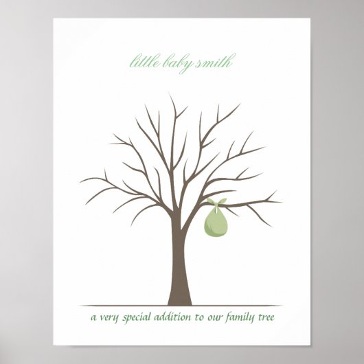 Baby Fingerprint Tree - Green Poster (Vorne)