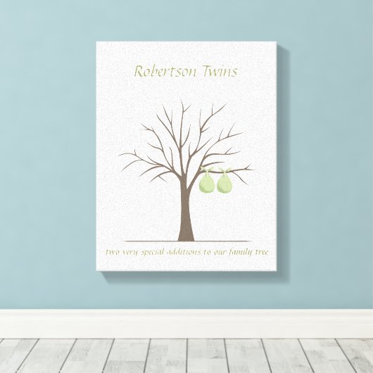Baby Fingerprint Tree - Twins Leinwanddruck (Insitu (Holzboden))
