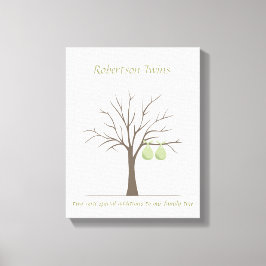 Baby Fingerprint Tree - Twins Leinwanddruck