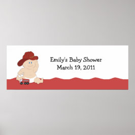 BABY FIRE FIGHTER Baby Dusche / Geburtstagsbanner Poster