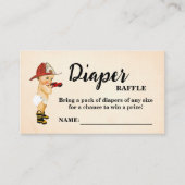 Baby Firefighter Diaper Raffle Ticket Baby Dusche (Vorderseite)