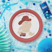 Baby Firefighter Fire Truck Custom Paper Plate Pappteller (Party)