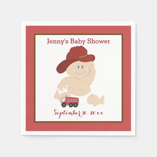 Baby Firefighter Kundenspezifische Napkins Serviette (Vorderseite)