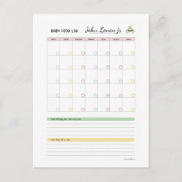 Baby First 100 food - Baby Food Log von Margo Postkarte