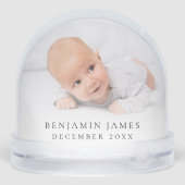 Baby First Christmas 2 Fotos Name und Jahr Schneekugeln (Rückseite)