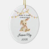 Baby First Christmas Animal Niedlich Baby Girl Rab Keramik Ornament (Rechts)