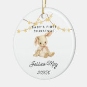 Baby First Christmas Animal Niedlich Baby Girl Rab Keramik Ornament (Links)