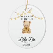 Baby First Christmas Animal Niedlich Teddy Bear Un Keramik Ornament (Links)
