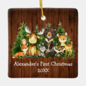 Baby First Christmas Animes Rustic - FOTO BACK Keramikornament (Vorderseite)