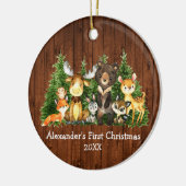 Baby First Christmas Animes Rustikales FOTO BACK R Keramik Ornament (Links)