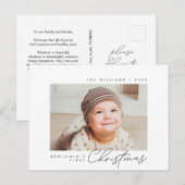 Baby First Christmas, Bekanntgabe mit Foto Postkarte (Vorne/Hinten)