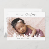 Baby First Christmas, Bekanntgabe mit Foto Postkarte (Vorne/Hinten)