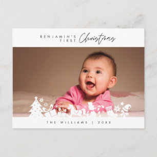 Baby First Christmas, Bekanntgabe mit Foto Postkarte