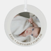 Baby First Christmas | Benutzerdefiniertes Foto un Ornament Aus Glas (Rückseite)