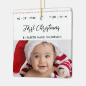Baby First Christmas Birth Stats Name Calligraphy Keramikornament (Links)