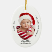 Baby First Christmas Birth Stats Name Minimal Chic Keramik Ornament (Vorne)