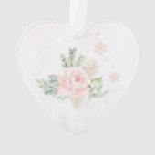 Baby First Christmas Blumenherz Ornament (Rückseite)