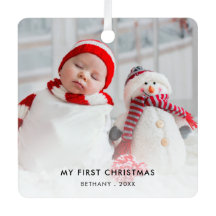 Baby First Christmas Custom Foto Name Year