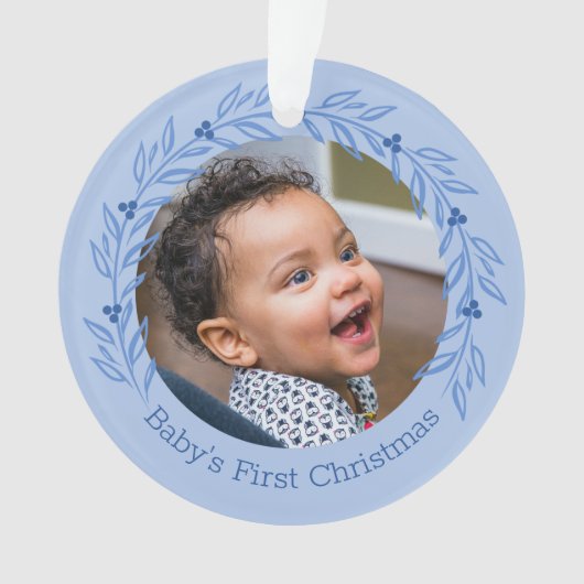 Baby First Christmas Custom Foto Ornament (Vorderseite)