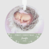 Baby First Christmas Custom Foto Ornament (Rückseite)