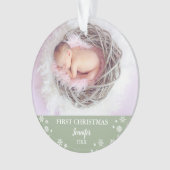 Baby First Christmas Custom Foto Ornament (Vorderseite)
