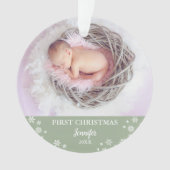 Baby First Christmas Custom Foto Ornament (Vorderseite)
